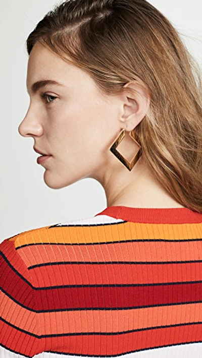 Shop Bronzallure Flat Square Hoops In Gold