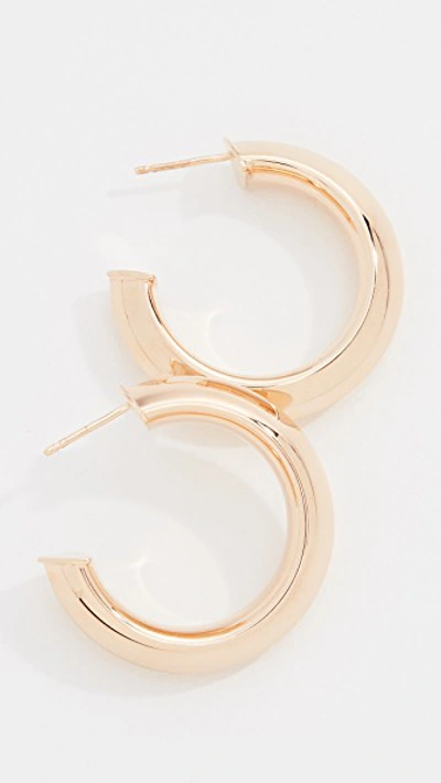 Shop Bronzallure Thick Tube Mini Hoop Earrings In Gold