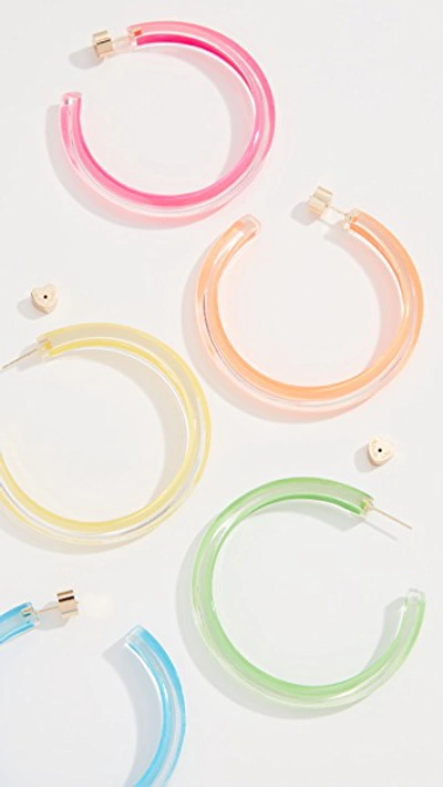 Shop Alison Lou Medium Jelly Hoop Earrings In Neon Blue