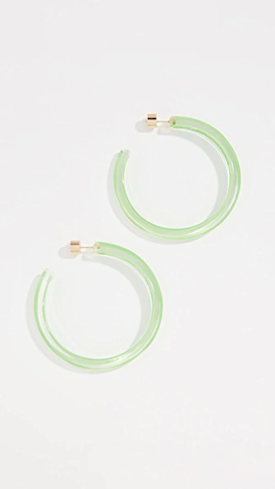 Shop Alison Lou Medium Jelly Hoop Earrings In Neon Green