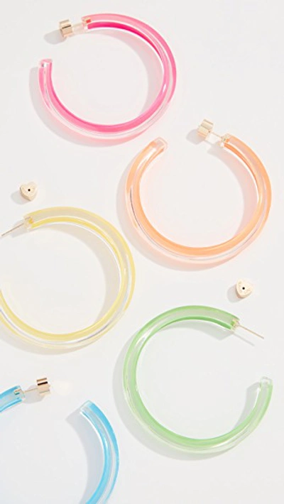Shop Alison Lou Medium Jelly Hoop Earrings In Neon Orange
