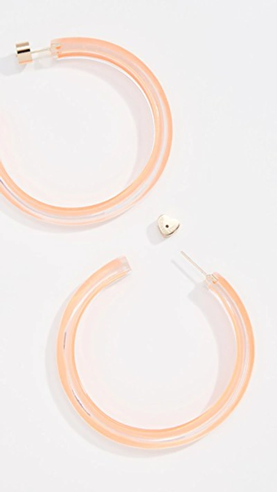 Shop Alison Lou Medium Jelly Hoop Earrings In Neon Orange