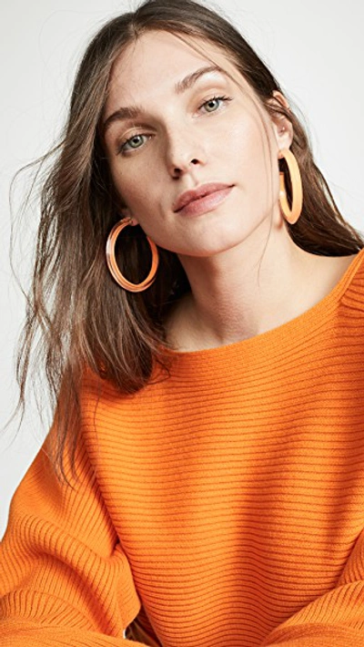 Shop Alison Lou Medium Jelly Hoop Earrings In Neon Orange