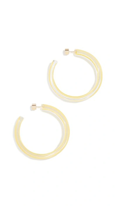 Shop Alison Lou Medium Jelly Hoop Earrings In Neon Yellow