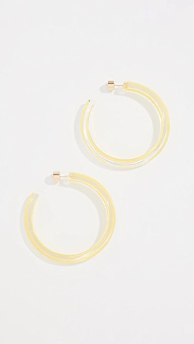 Shop Alison Lou Medium Jelly Hoop Earrings In Neon Yellow