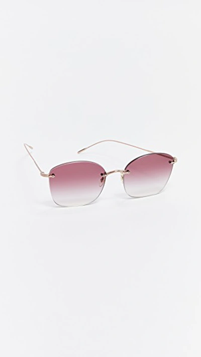 Shop Oliver Peoples Marlien Sunglasses In Rose Gold