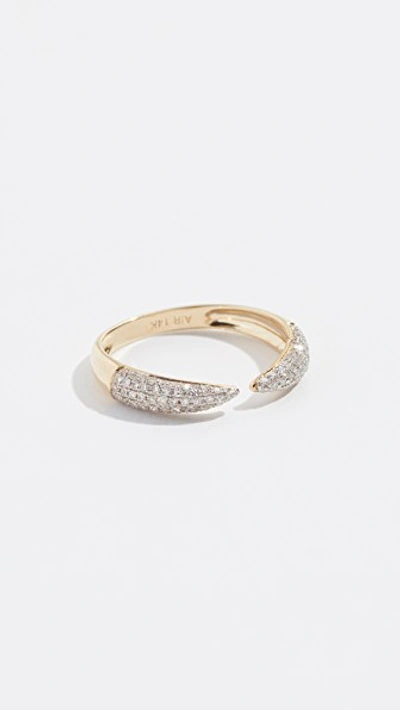 Shop Adina Reyter 14k Pavé Claw Ring In Yellow Gold