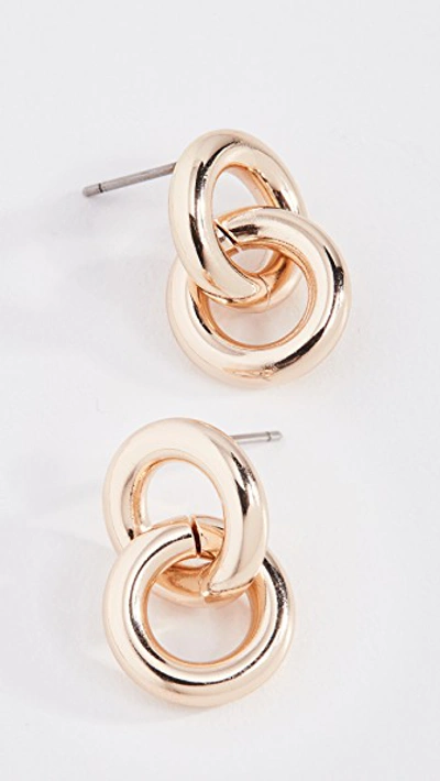 Shop Shashi Gemma Earrings In Yellow Gold