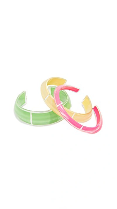 Shop Alison Lou Loucite Cuff Bracelet Set In Neon