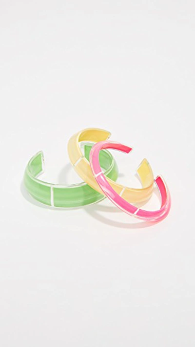 Shop Alison Lou Loucite Cuff Bracelet Set In Neon