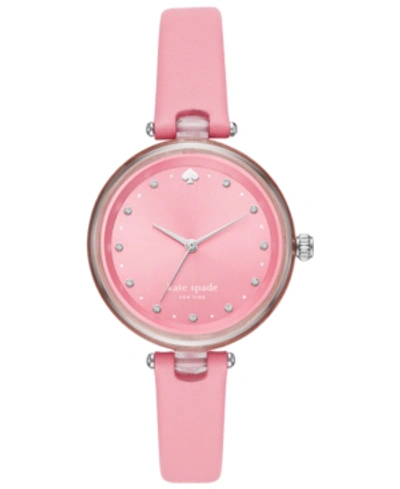 Shop Kate Spade New York Women's Holland Pink Leather Strap Watch 34mm