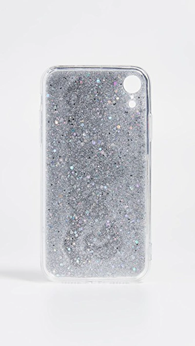 Shop Off My Case Extra Iphone Case In Silver Glitter/black