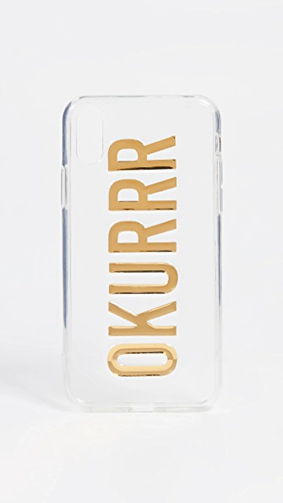 Shop Off My Case Iphone Case In Clear/gold