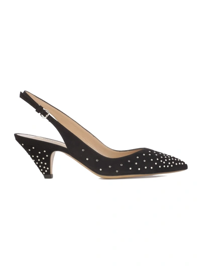 Shop Valentino Studded Pointed Pumps In 0no Black