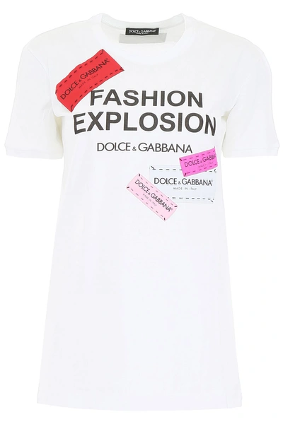 Shop Dolce & Gabbana Fashion Explosion T-shirt In Bianco Ottico (white)