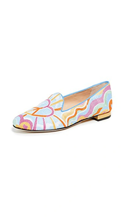 Shop Charlotte Olympia Peace And Love Kitty Loafers In Multi