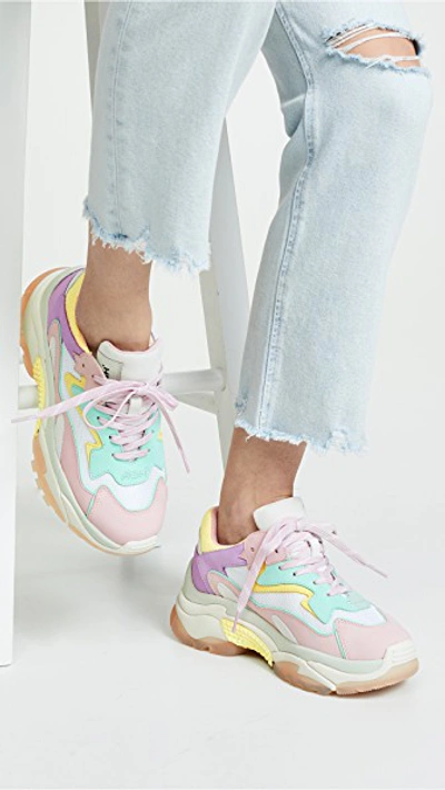 Shop Ash Addict Bis Trainers In Baby Rose/mint/white/chick