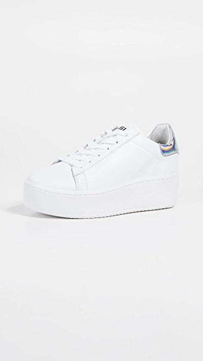 Shop Ash Cult Platform Sneakers In White/rainbow Silver