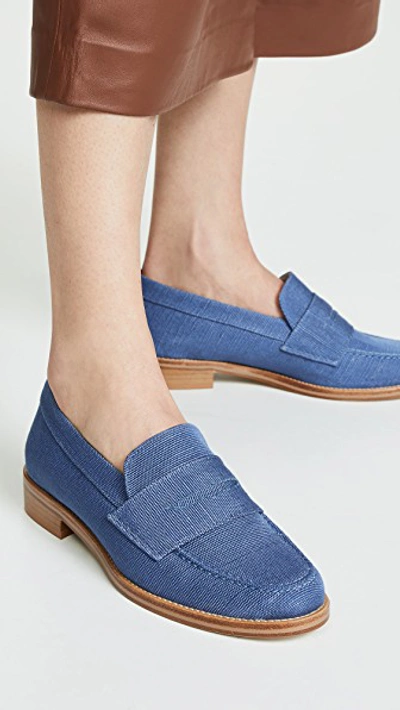 Shop Leandra Medine Mr Loafers In Navy