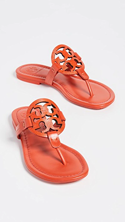 Shop Tory Burch Miller Flip Flops In Bright Pomander