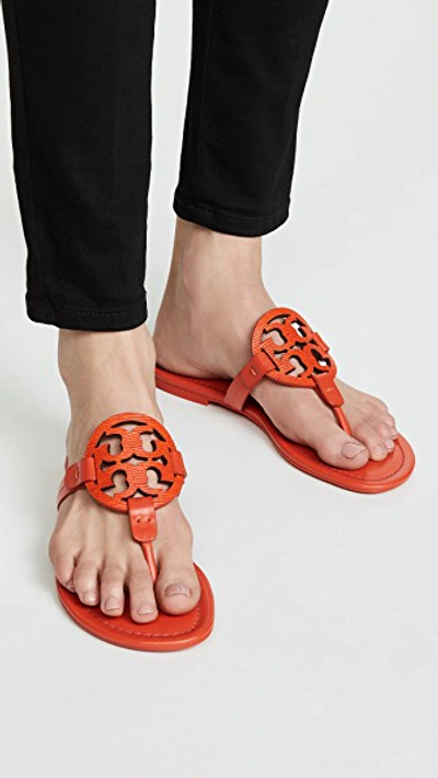 Shop Tory Burch Miller Flip Flops In Bright Pomander