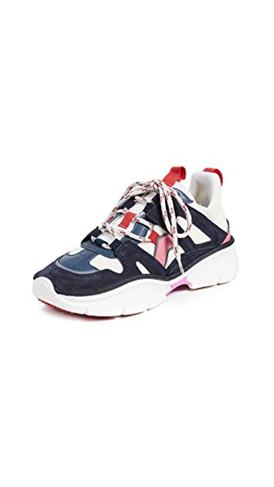 Shop Isabel Marant Kindsay Sneakers In Ecru Blue