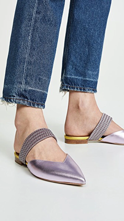 Shop Malone Souliers Maisie Flat Mules In Pink/burgundy