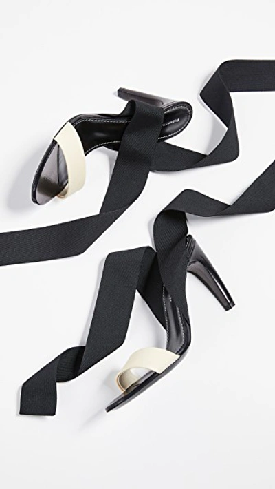 Shop Proenza Schouler Knit Strap Sandals In Black/cream