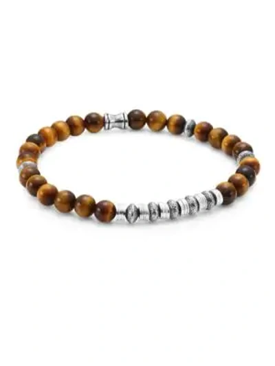 Shop Jonas Studio Dakota Sterling Silver & Tiger's Eye Beaded Bracelet In Tiger Eye