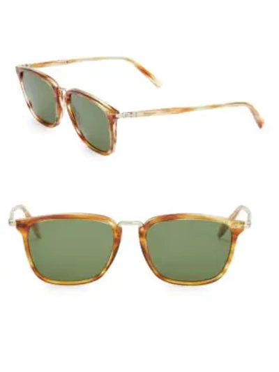 Shop Ferragamo Classic 54mm Ultra Thin Square Sunglasses In Striped Horn