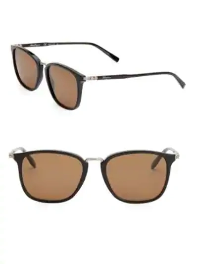 Shop Ferragamo Classic 54mm Square Sunglasses In Black
