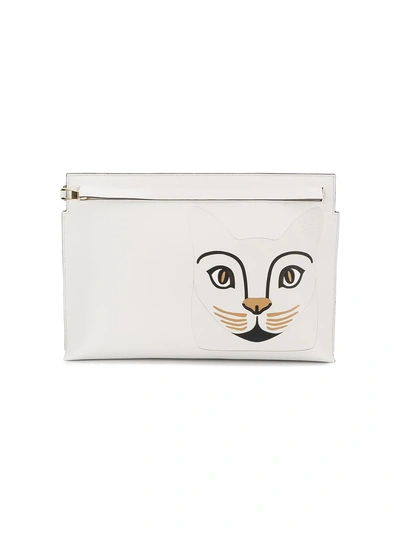 Shop Loewe Cat 't' Pouch - White