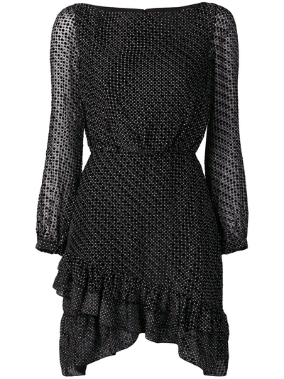Shop Saloni Gepunktetes 'felicia' Kleid - Schwarz In Black
