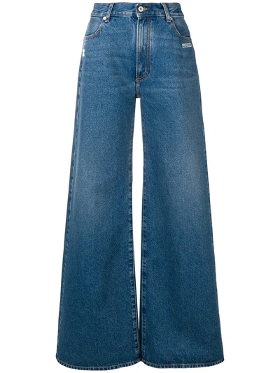 Shop Off-white Wide Leg Jeans - Blue
