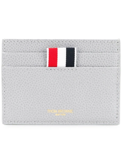 Shop Thom Browne Tricolor Stripe Detail Cardholder - Grey