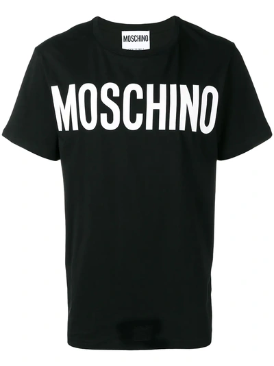 Shop Moschino Logo Print T-shirt - Black