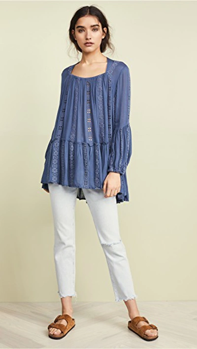 Shop Free People Kiss Kiss Tunic In Navy