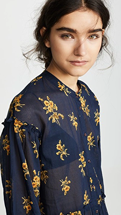 M.i.h Jeans Lyra Floral Cotton Midi Dress In Navy Print | ModeSens