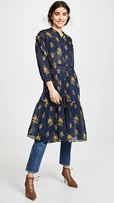Shop M.i.h. Jeans Lyra Dress In Spriggy Floral Dark