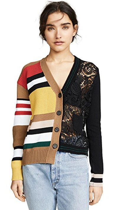 Shop N°21 Patterned Mixed Cardigan In Multi