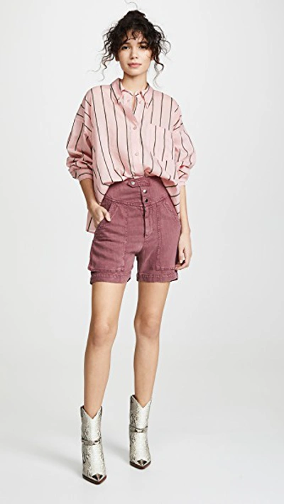 Shop Isabel Marant Étoile Ycao Button Down Shirt In Light Pink