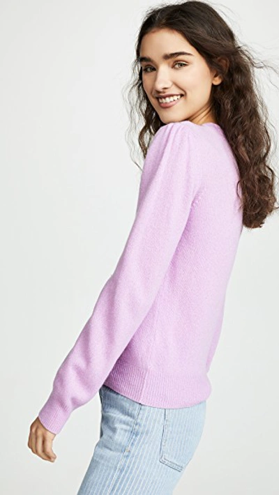 Shop Apc Lauren Pullover In Piq Violet Chine