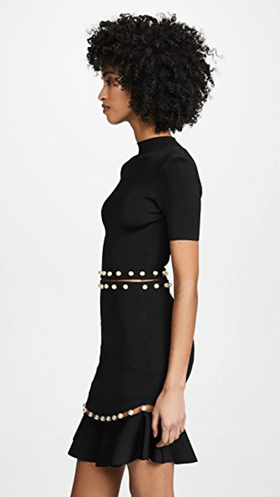 Shop Alice And Olivia Evelyn Fit & Flare Dress In Black