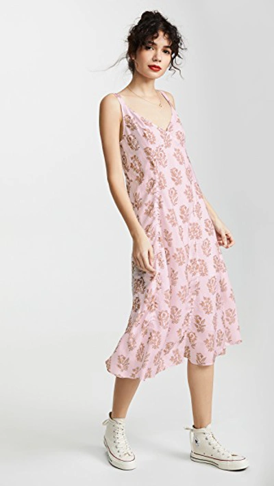 Shop Acne Studios Darcie Flower Dress In Pink/orange
