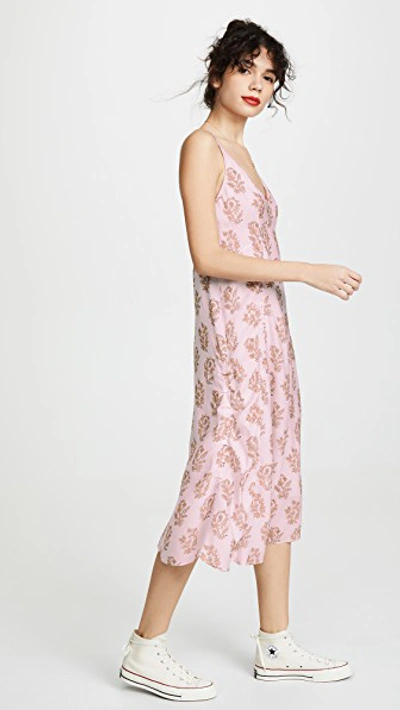 Shop Acne Studios Darcie Flower Dress In Pink/orange