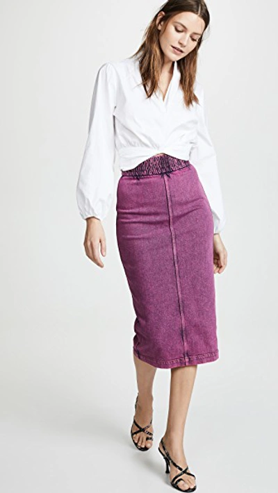 Shop N°21 Denim Midi Skirt In Pink