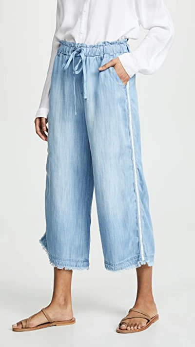 Shop Bella Dahl Side Stripe Wide Leg Pants In Del Sol