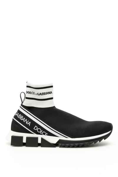 Shop Dolce & Gabbana Sorrento Hi-top Running Sneakers In Nero Nero|nero