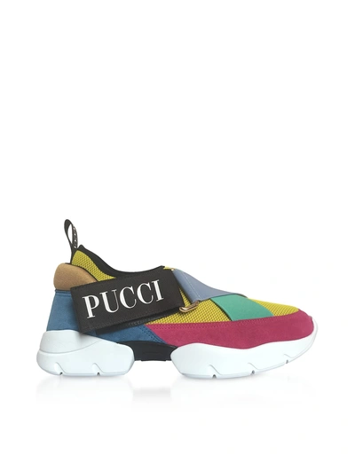 Shop Emilio Pucci Color Block City-cross Nylon Sneakers In Multicolor