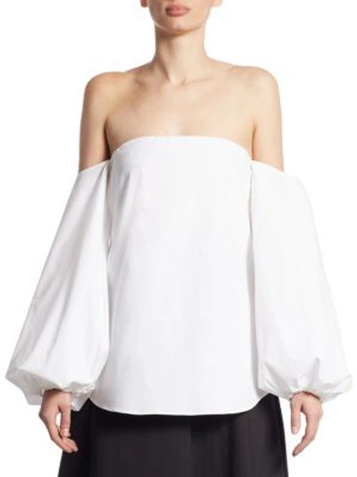Shop Theory Laureema Off-the-shoulder Poplin Top In White